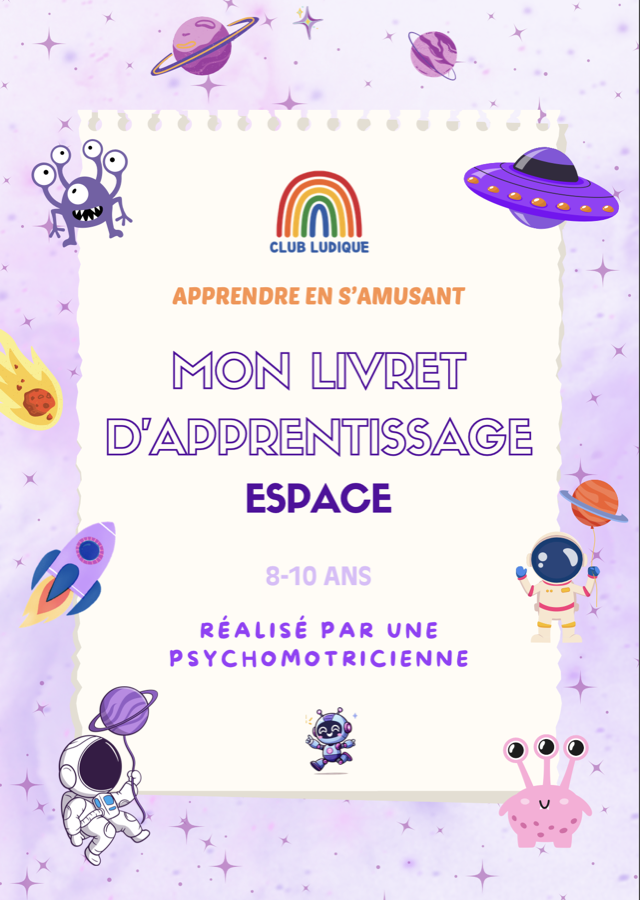 Couverture du cahier d'activités Espace pour les 8 à 10 ans